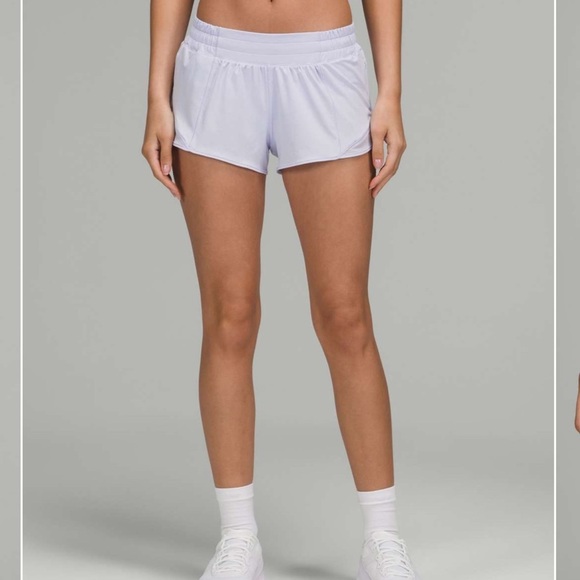 NWT Lululemon Hotty Hot Low Rise 2.5" with liner- SIZE 12 in color PASTEL BLUE - Picture 1 of 6
